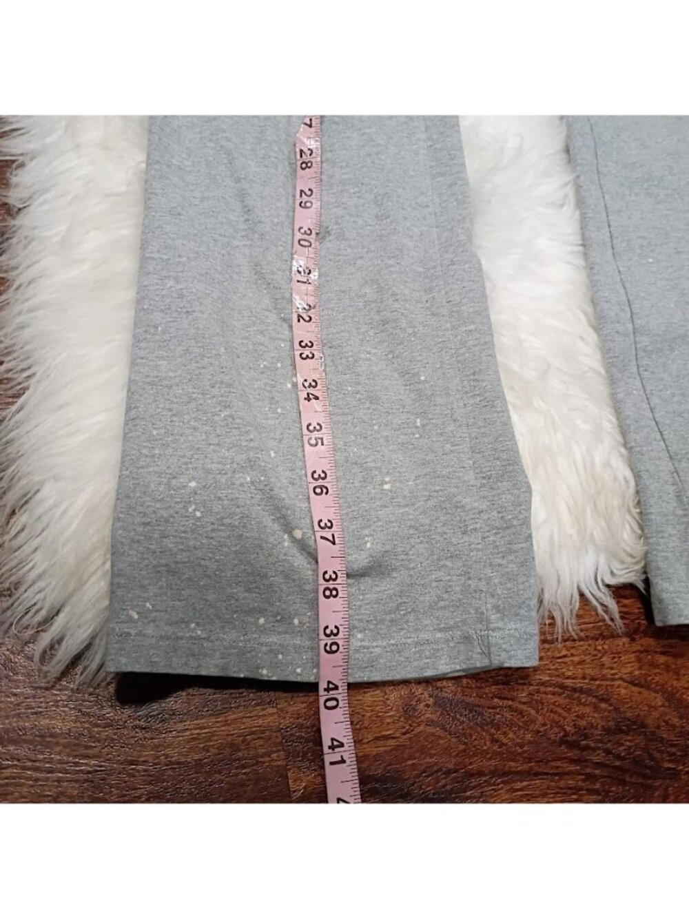 Victorias Secret Pink Fold-Over Yoga Pants Cheetah Print Waistband Gray Size S - Picture 12 of 15